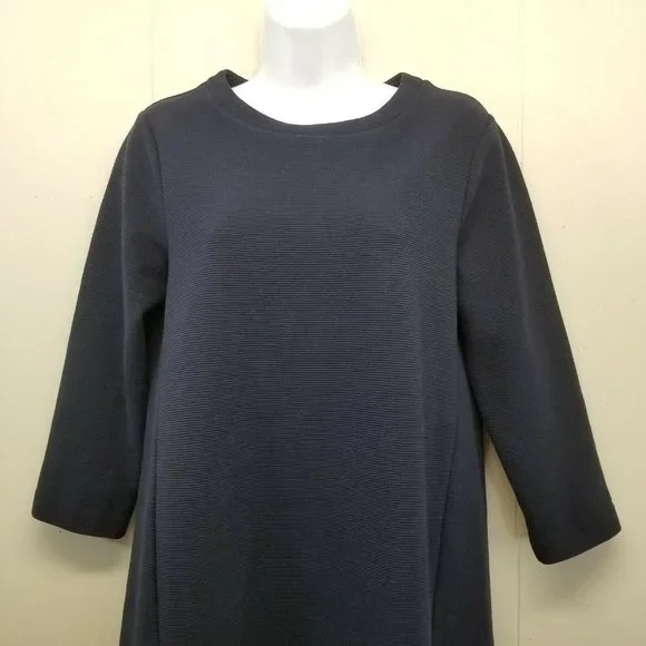 Boden 6L Dress Navy Blue OTTOMAN Ribbed Knit Sheath Fall Autumn Neutral Winter - Picture 5 of 6